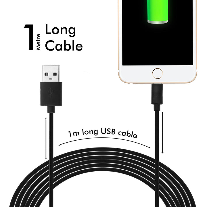 AMC-11 MFI Certified iPhone Lightning Cable - 1 Meter (Black) - AmbraneIndia
