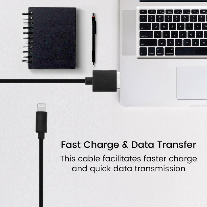 AMC-11 MFI Certified iPhone Lightning Cable - 1 Meter (Black) - AmbraneIndia