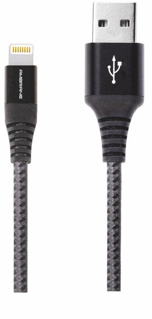 Ambrane Unbreakable 3A Fast Charging Braided Iphone Lightning Cable – 1.5 Meter (BC-L-15), Black - AmbraneIndia