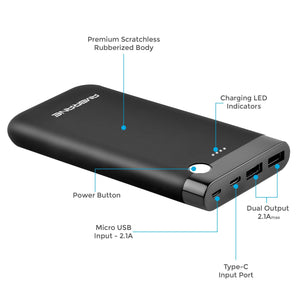 PP-150 15000 mAh Power Bank (Black) | Best Power Bank to Buy - AmbraneIndia