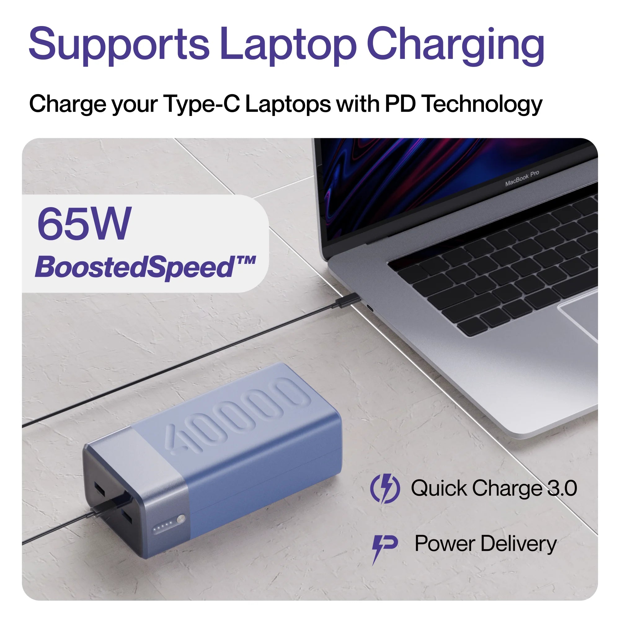 Stylo Boost  40000 mAh Fast Charging Laptop/Macbook/Mobiles/TWS