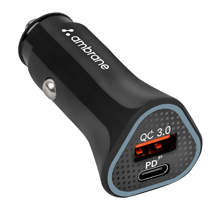 38W car phone charger with dual output ports