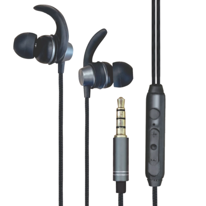In-ear wired earphones with tangle free cord
