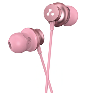 Pink wired earphones with mic